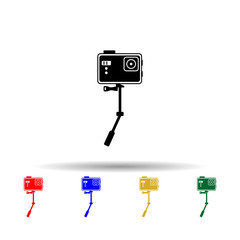 Action camera multi color style icon. Simple glyph, flat vector of equipment photography icons for ui and ux, website or mobile application