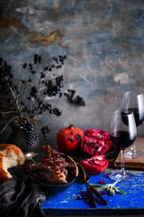 quail in pomegranate sauce..style vintage