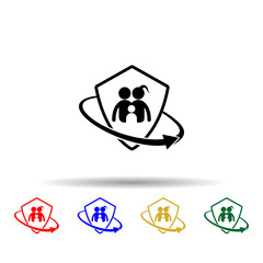 Family insurance multi color style icon. Simple glyph, flat vector of insurance icons for ui and ux, website or mobile application