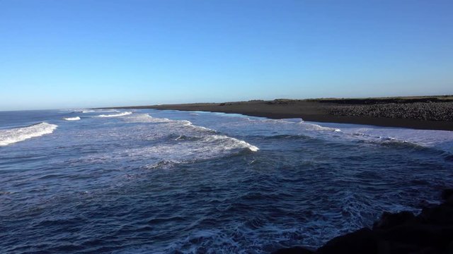 Islande, plage de sable noir