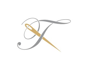 Letter T With Needle Logo Design Template 002