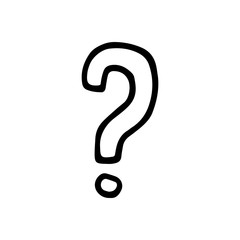 Single element of question mark in doodle business set. Hand drawn vector illustration for cards, posters, stickers and professional design.