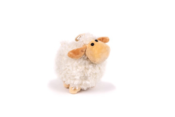 soft toy white background isolated white sheep