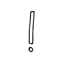 Single element of exclamation mark in doodle business set. Hand drawn vector illustration for cards, posters, stickers and professional design.