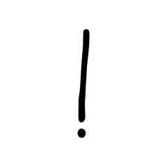 Single element of exclamation mark in doodle business set. Hand drawn vector illustration for cards, posters, stickers and professional design.