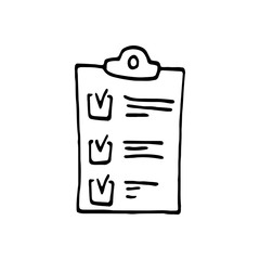 Single element of checkbox in doodle business set. Hand drawn vector illustration for cards, posters, stickers and professional design.