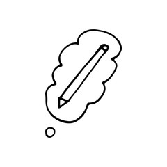 Single element of message and bubble in doodle business set. Hand drawn vector illustration for cards, posters, stickers and professional design.