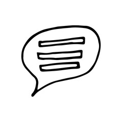 Single element of message and bubble in doodle business set. Hand drawn vector illustration for cards, posters, stickers and professional design.