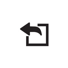 export arrow, forward icon, share or exit icon. black vector square and arrow. line style