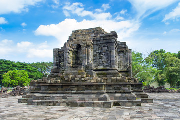 Fototapeta na wymiar Sewu temple or Candi Sewu, Mahayana Buddhist temple 18 century (thousand temples). Temples is located 800 meters north of Prambanan, Central Java, Indonesia.