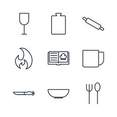 Set Kitchen and Cooking icon template color editable. Kitchen pack symbol vector sign isolated on white background illustration for graphic and web design.