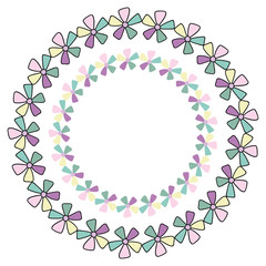 vector flowers circle frame. It can be used for invitation, card, postcard, cover.
