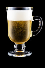 Irish Coffee Cup With Beer Isolated On Black Background