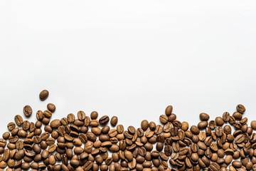 coffee grains on a white background