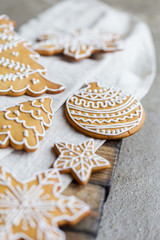Different gingerbread cookies for new year
