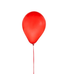 Red balloon for birthday and celebrations isolated on white background