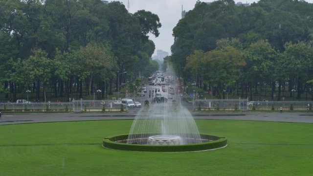 Fountain in front of Independence Palace, Ho Chi Minh City, Vietnam