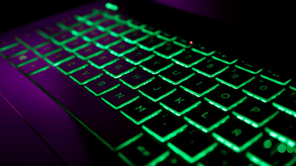 Gamer Keyboard colorful RGB lights, Gamming PC Computer.