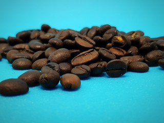 Arabica coffee beans close-up