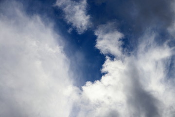 Dramatic blue sky with clouds	