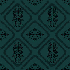 Old style ikat color etnical tribal hand - drawn pattern navajo motif for packing, wallpaper, batik