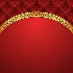 decorative background with golden ornament
