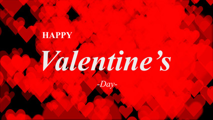 The image of Valentine Day message on a background with many hearts.