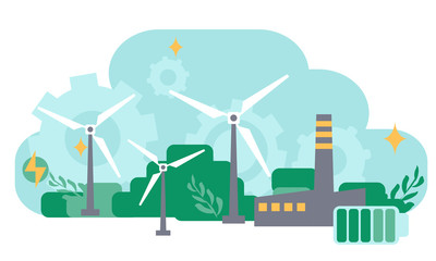 Naklejka premium Simple flat Ecology connection concept background . Vector infographic 