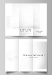 Vector layouts of covers design templates for trifold brochure, flyer layout, book design, brochure cover, advertising mockups. Halftone effect decoration with dots. Dotted pattern for grunge style.