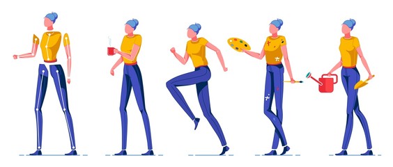 Woman Doing Hobbies or Activities Constructor.