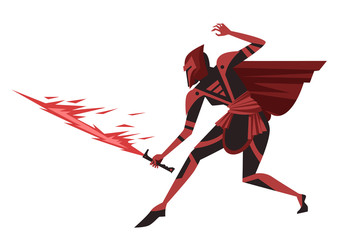 science fiction black female knight with plasma sword © matiasdelcarmine