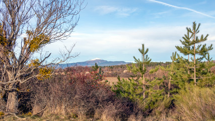 Mont Ventoux mountain and french countryside in the Provence region of Southern France