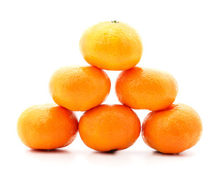 Two orange mandarins.