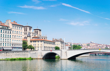 Obraz premium Lyon, France in a beautiful summer day