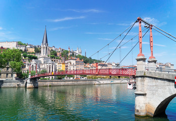 Obraz premium Lyon, France in a beautiful summer day