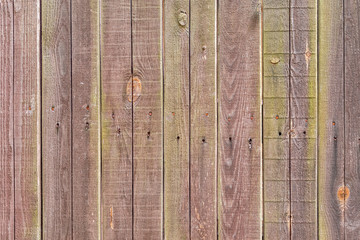 Old fence. Wooden boards nailed. Empty background with wood texture, for website or layout.