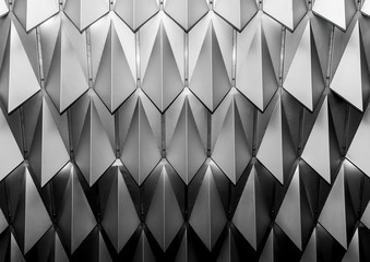 Obraz premium Black and white abstract patterned texture, symmetry, monochrome, geometry, background