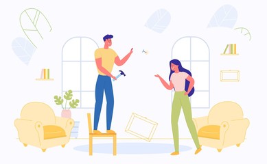 Informative Banner, Household Problem in Family.