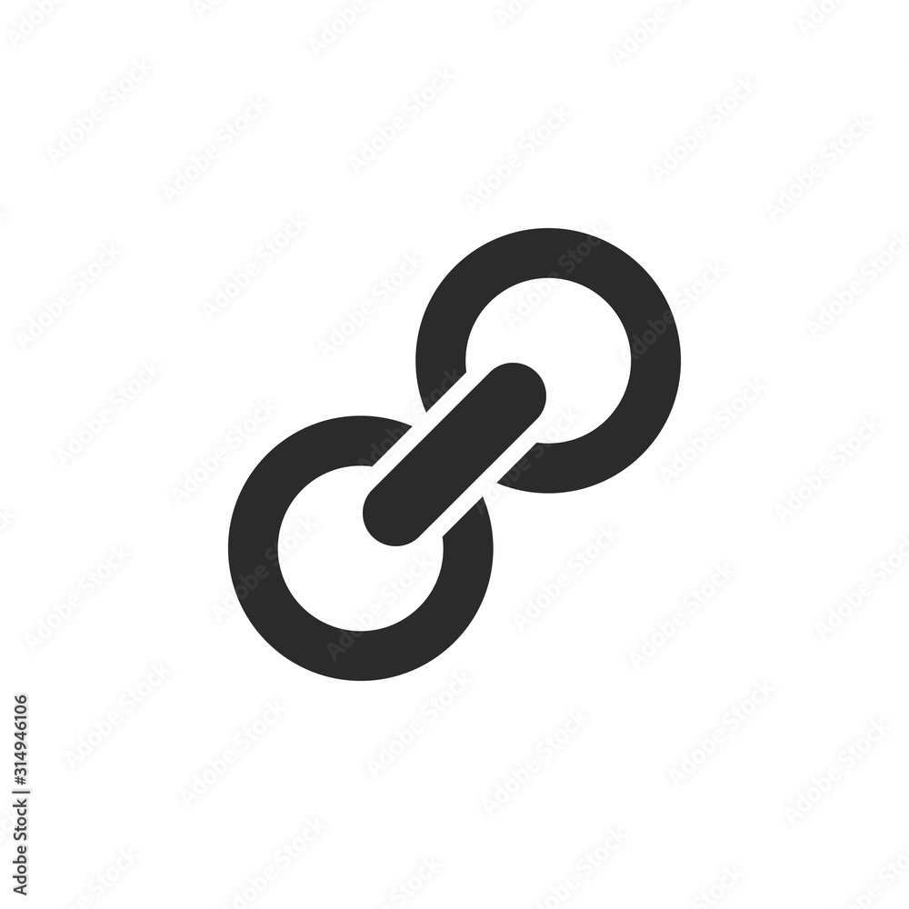Wall mural link isolated flat web mobile icon vector sign symbol button element silhouette.