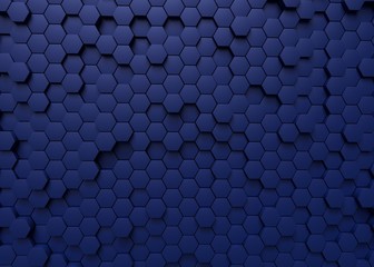 Hexagen blue background 3d rendering