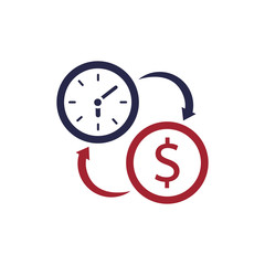 Time is money business metaphor concept. Eps10 vector illustration.