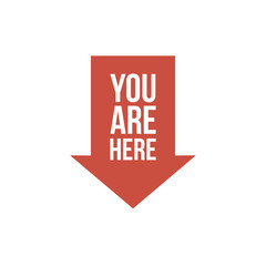You are here sign icon. Info speech bubble. Map pointer with your location. Vector illustration on white background