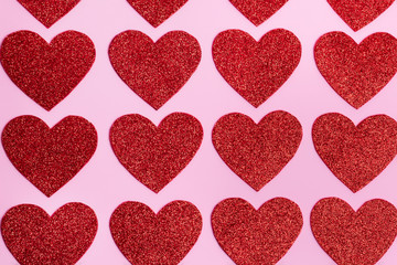 Valentine's day poster with hearts