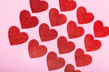 Valentine's day poster with hearts