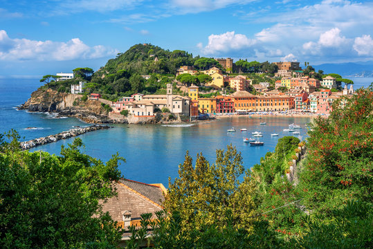 Bay of Silence and Sestri Levante Old town, Italy
