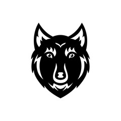 Wolf face glyph icon, vector illustration isolated on white background.