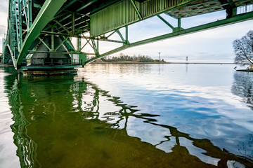 Fototapeta premium Historic Swivel Bridge in Liepaja, Latvia.