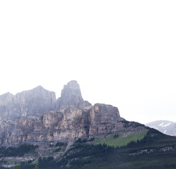 Fototapeta na wymiar Rocky mountains in dreary weather