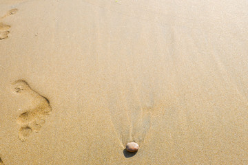 Fußabdruck im Sand am Strand
