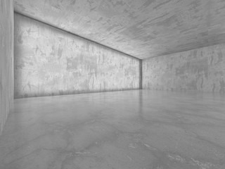 Dark concrete empty room. Modern architecture design